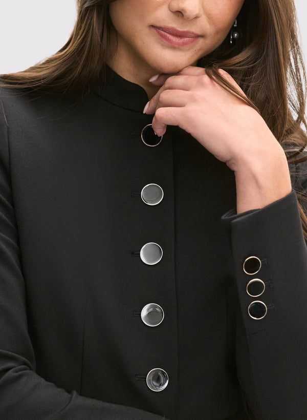 Laura Stand Collar Button-Down Jacket