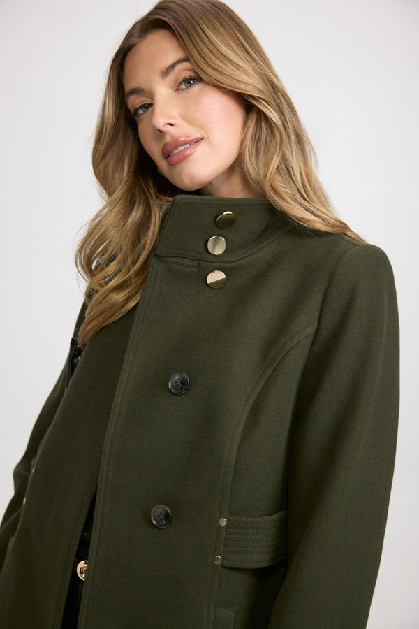Laura Stand Collar Wool-Blend Coat
