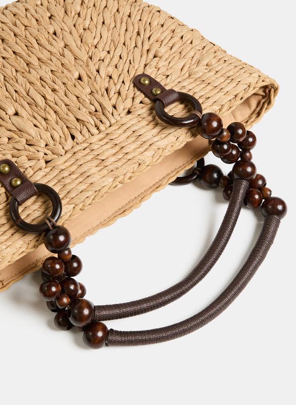 Laura Straw Half-Moon Bag