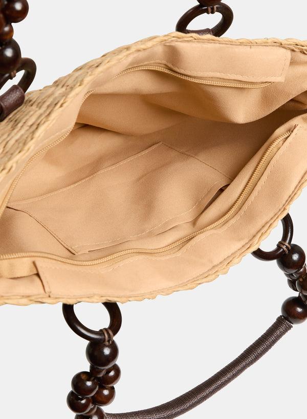 Laura Straw Half-Moon Bag