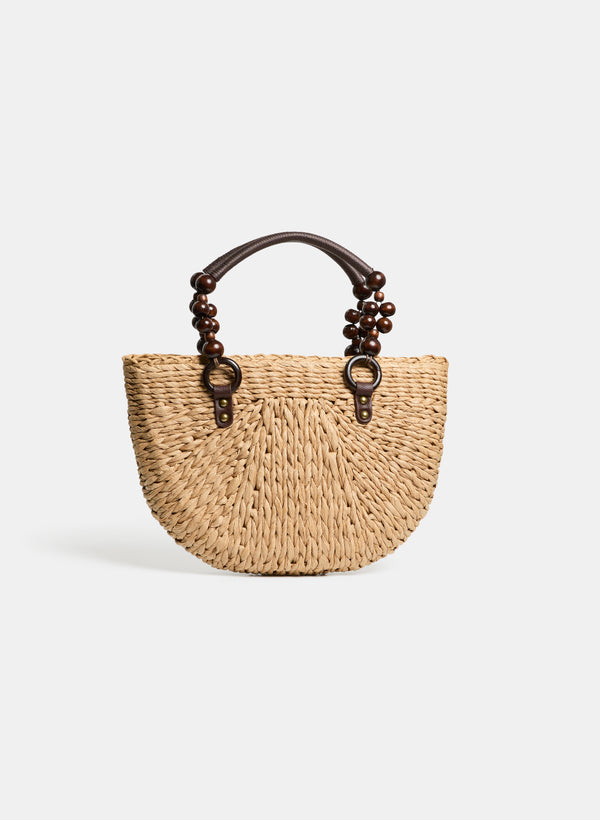 laura Straw Half-Moon Bag