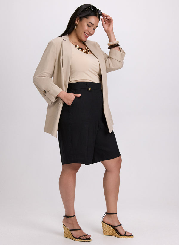 Laura Stretch Linen-Blend Shorts