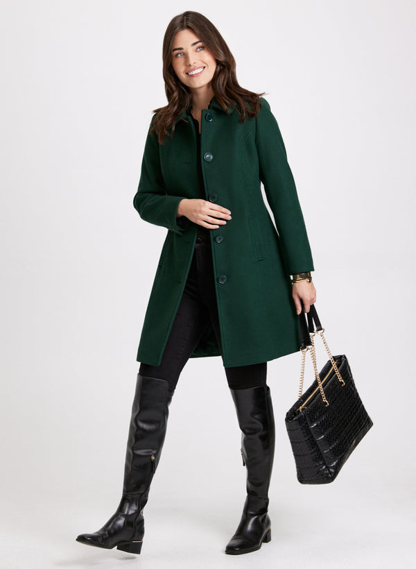 Laura Stretch Wool-Blend Coat