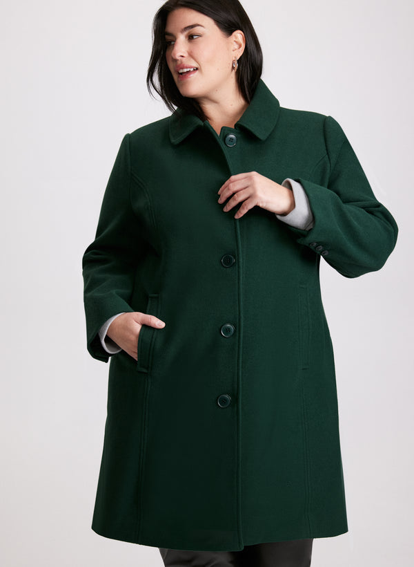 Laura Stretch Wool-Blend Coat