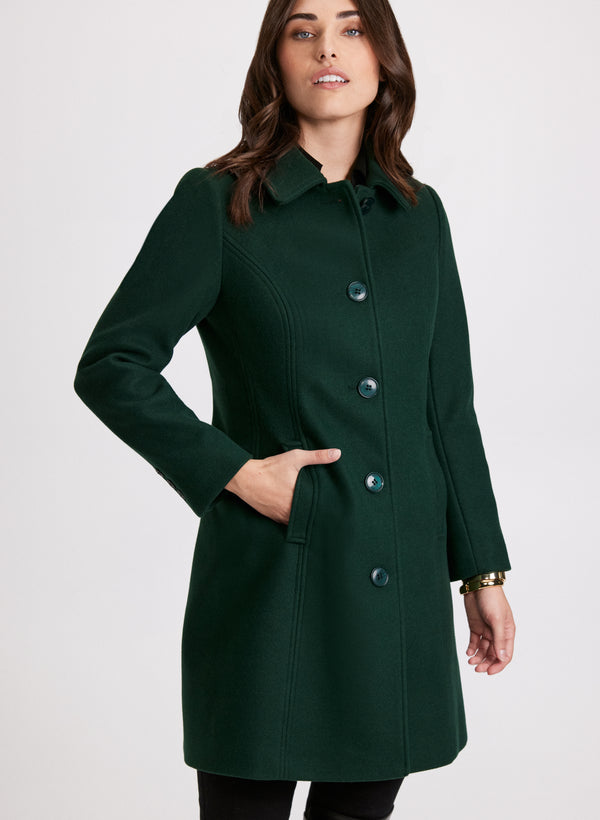 laura Stretch Wool-Blend Coat