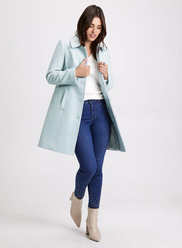 Laura Stretch Wool-Blend Coat