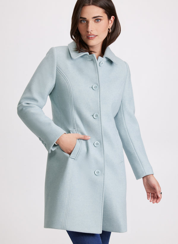 laura Stretch Wool-Blend Coat