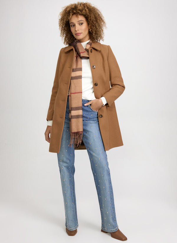 Laura Stretch Wool-Blend Coat
