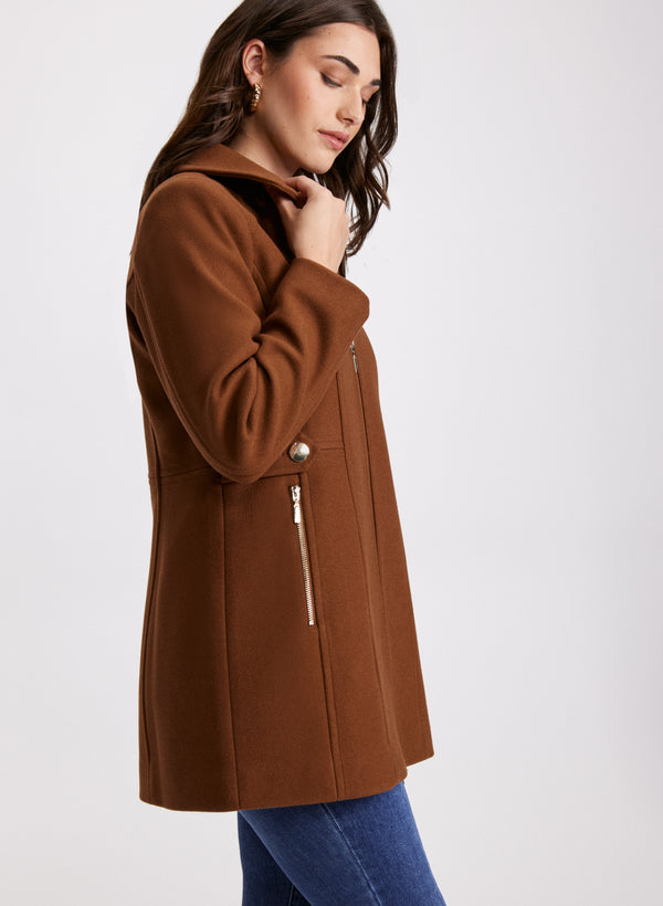 Laura Stretch Wool-Blend Coat