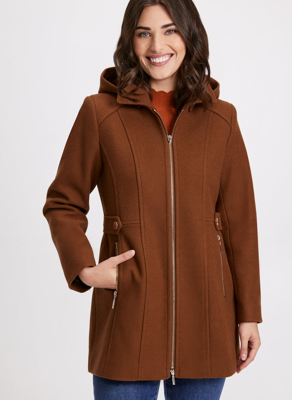 laura Stretch Wool-Blend Coat