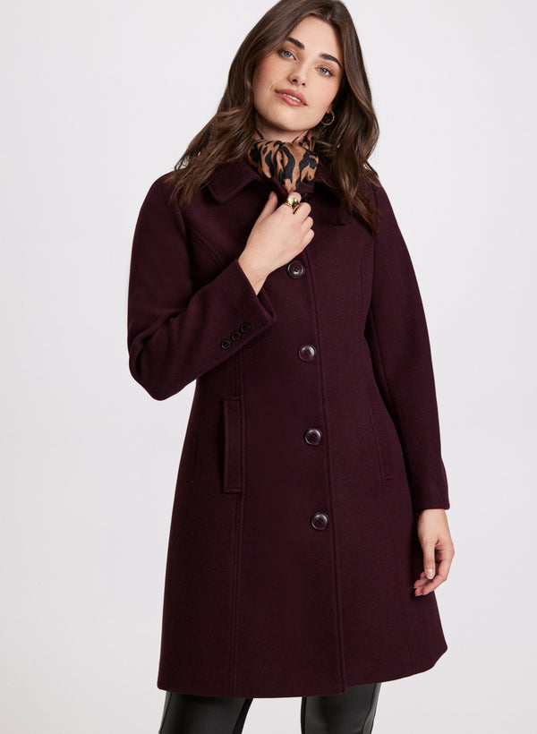 laura Stretch Wool-Blend Coat