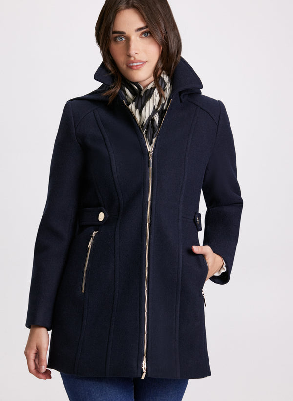 laura Stretch Wool-Blend Coat