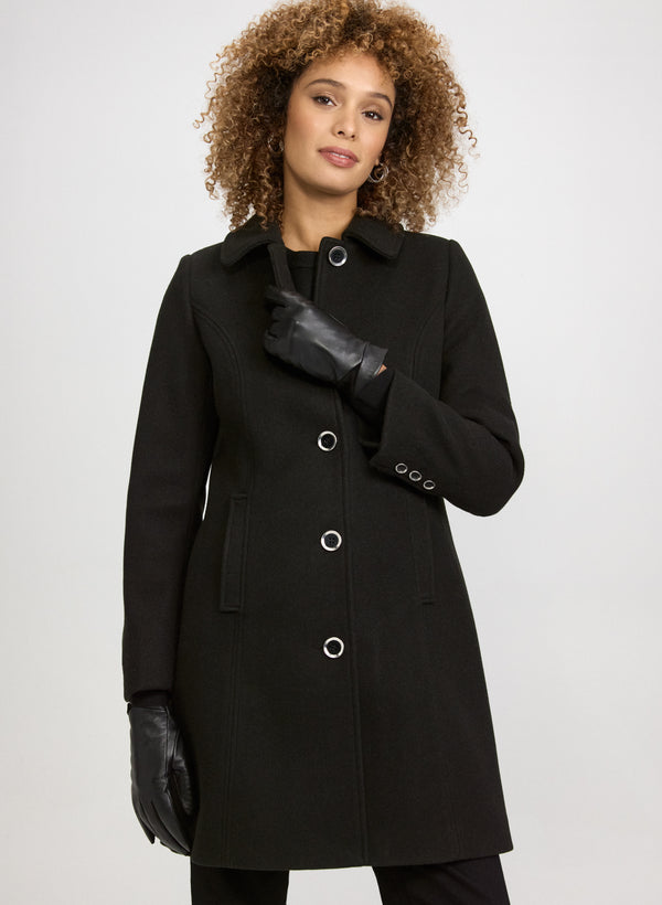 laura Stretch Wool-Blend Coat