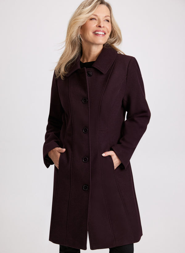 laura Stretch Wool Blend Coat