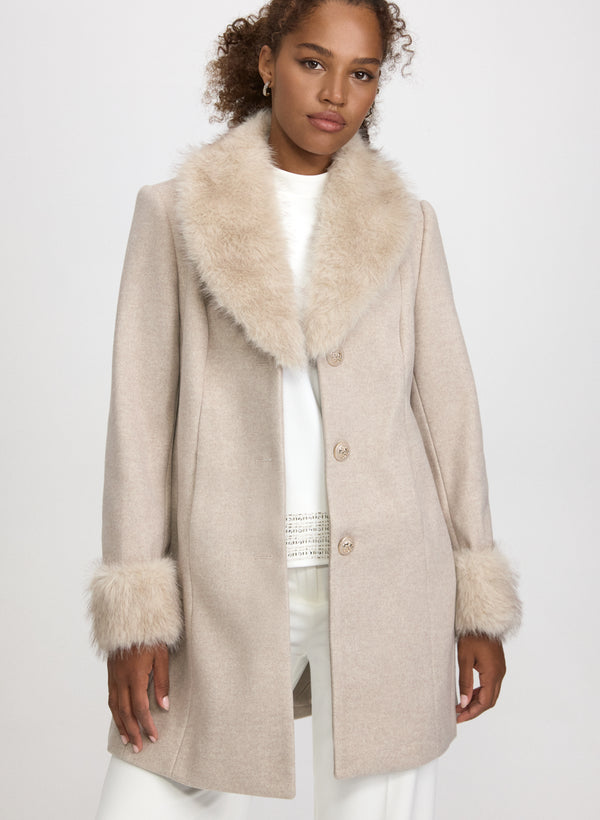 laura Stretch Wool-Blend Coat
