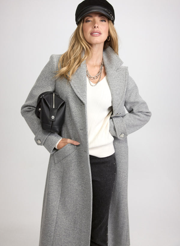 laura Stretch Wool-Blend Coat
