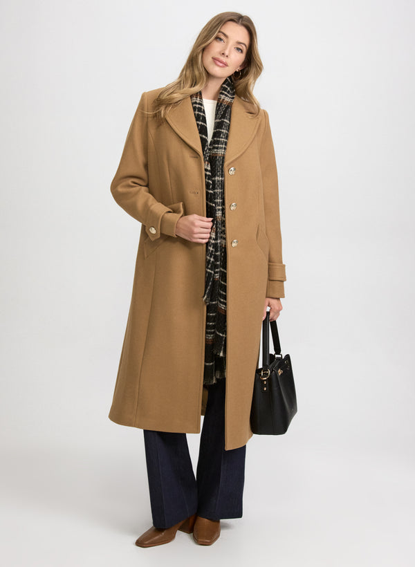 laura Stretch Wool-Blend Coat