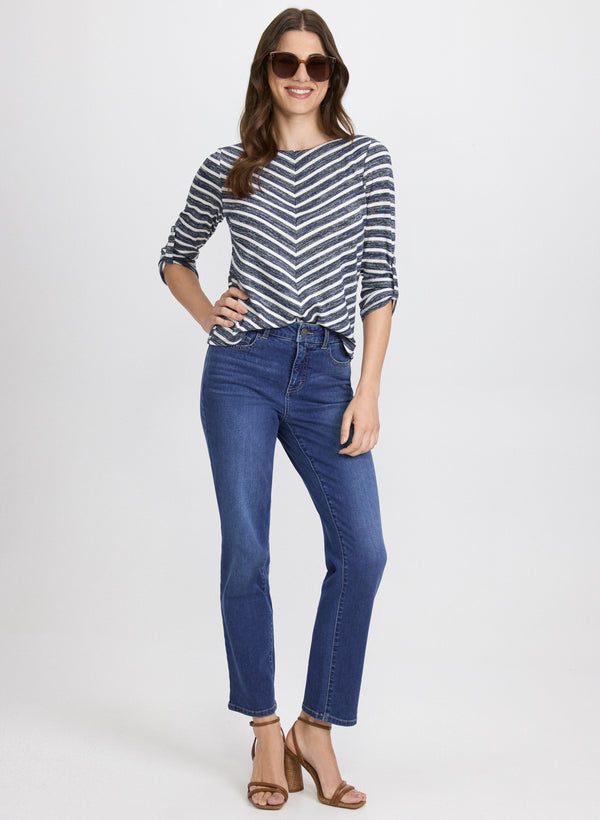 Laura Stripe 3/4 Sleeve Top