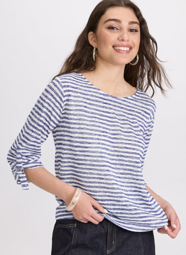 Laura Stripe 3/4 Sleeve Top