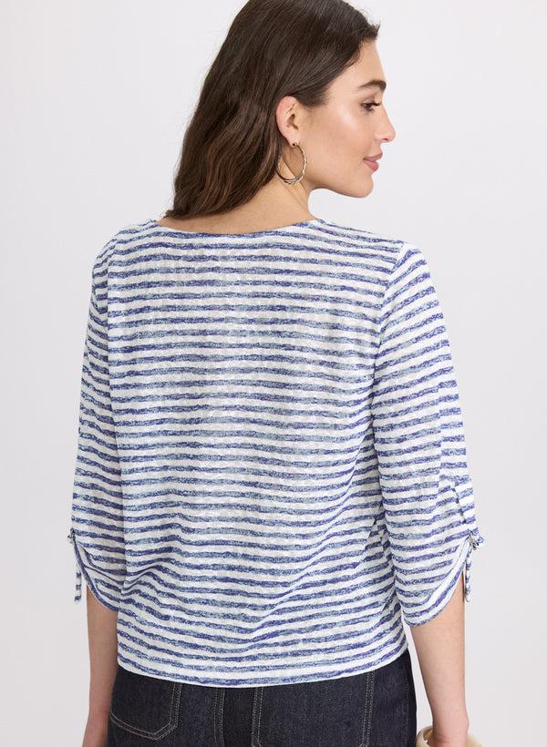 Laura Stripe 3/4 Sleeve Top