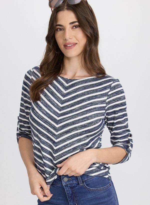 laura Stripe 3/4 Sleeve Top