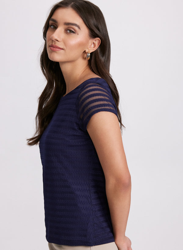 Laura Stripe Mesh Top