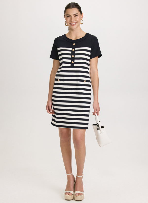 laura Striped A-Line Dress