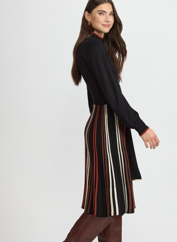 Laura Striped Illusion Sweater Dress