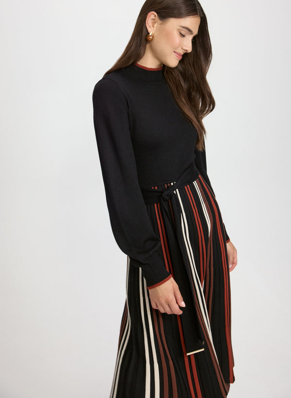 Laura Striped Illusion Sweater Dress