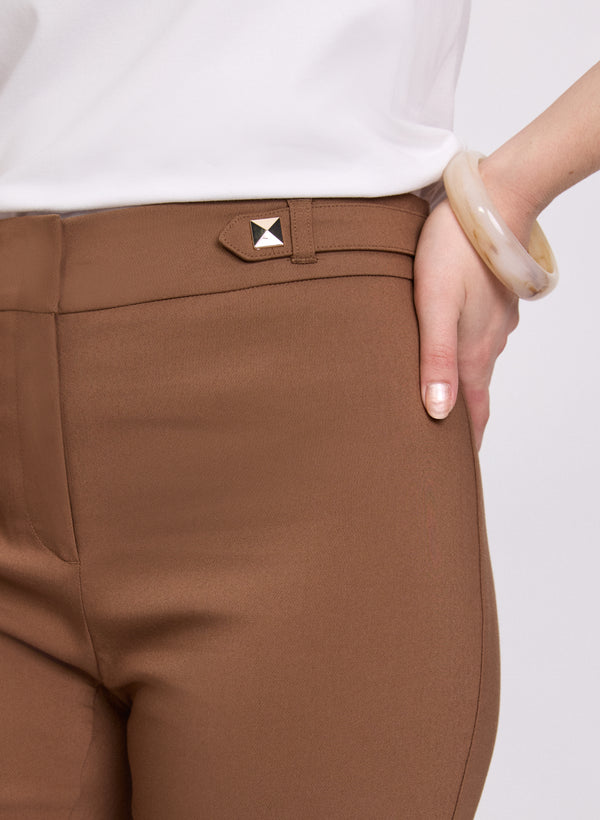 Laura Studded Cotton-Blend Capris