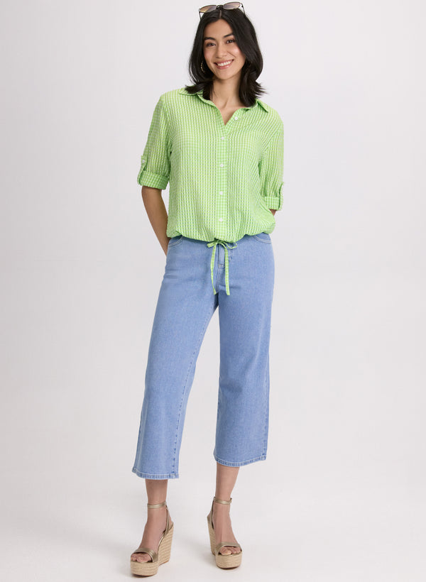 Laura Textured Button-Down Blouse