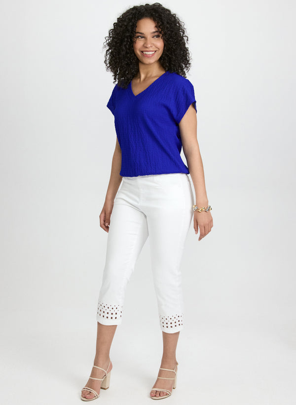 Laura Textured Drop Shoulder Top