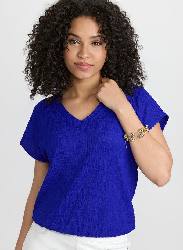 laura Textured Drop Shoulder Top