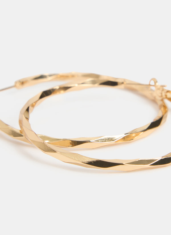 Laura Textured Hoop Earrings