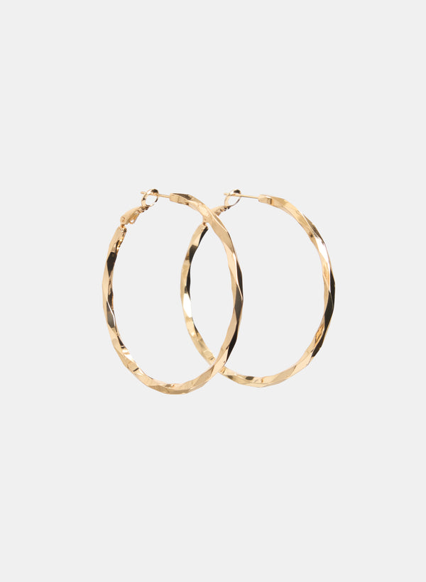 Laura Textured Hoop Earrings