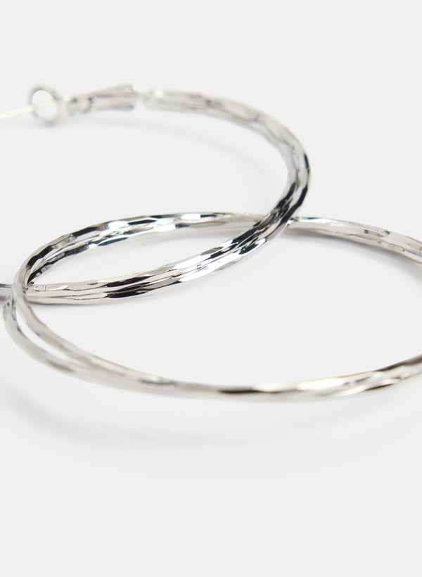 Laura Textured Hoop Earrings