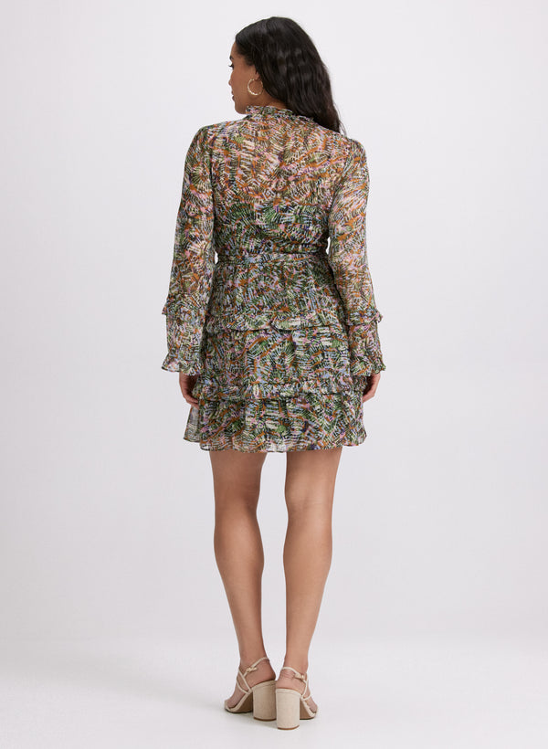 Laura Tiered Abstract Print Dress