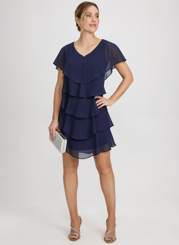 laura Tiered Chiffon Dress