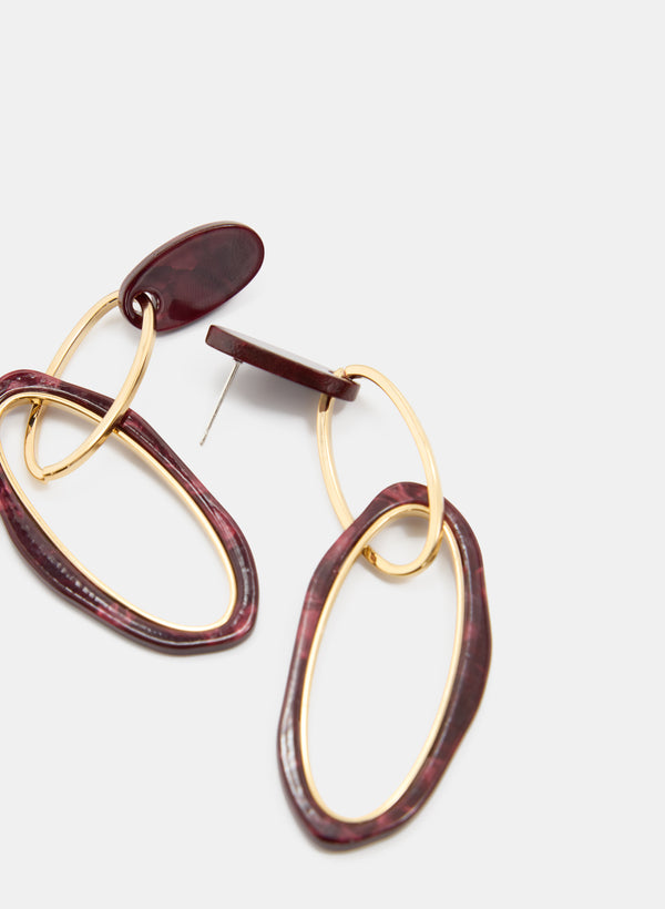 Laura Tiered Oval Pendant Earrings