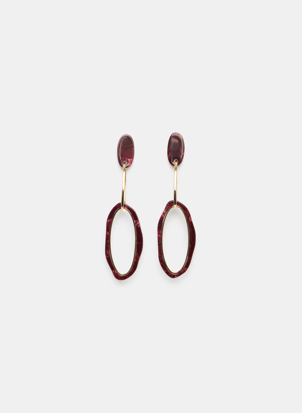 laura Tiered Oval Pendant Earrings