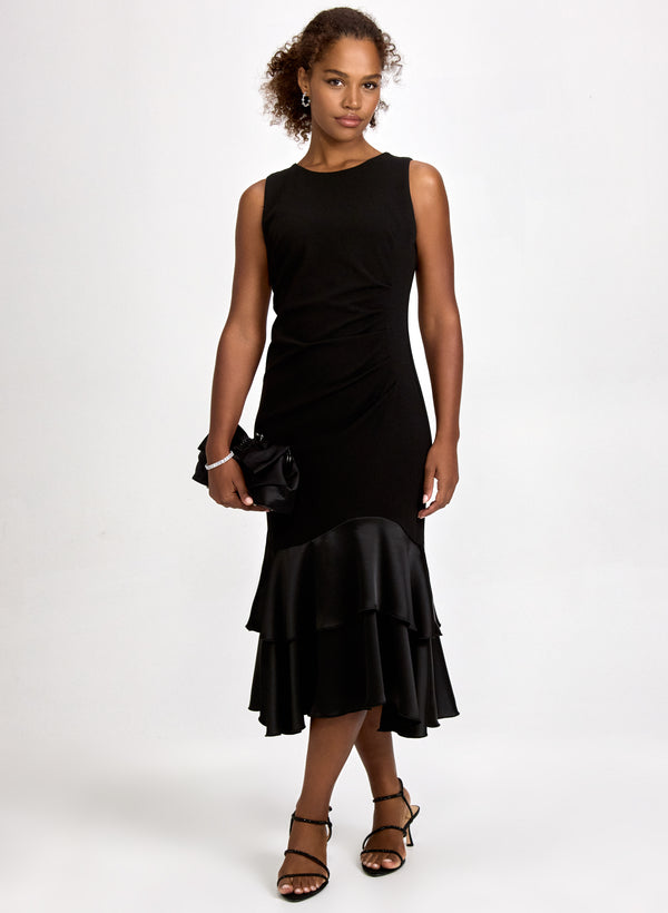 laura Tiered Satin Detail Dress