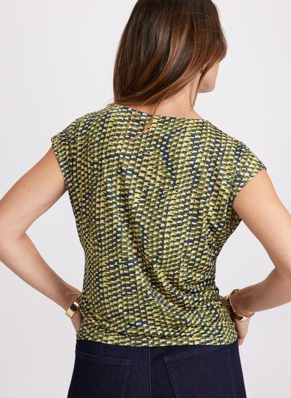 Laura Tile Print Cap Sleeve Top