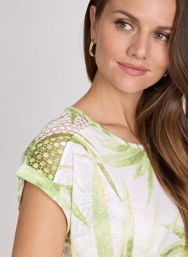Laura Tropical Crochet Detail T-Shirt