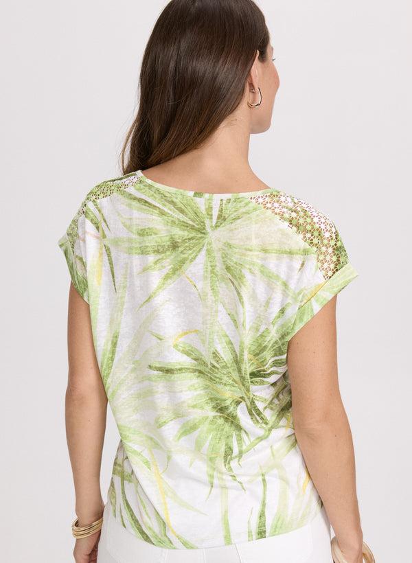 Laura Tropical Crochet Detail T-Shirt