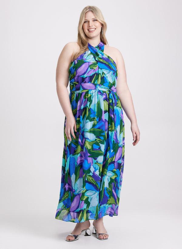 laura Tropical Halter Neck Dress
