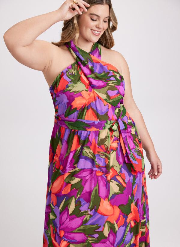 Laura Tropical Halter Neck Dress