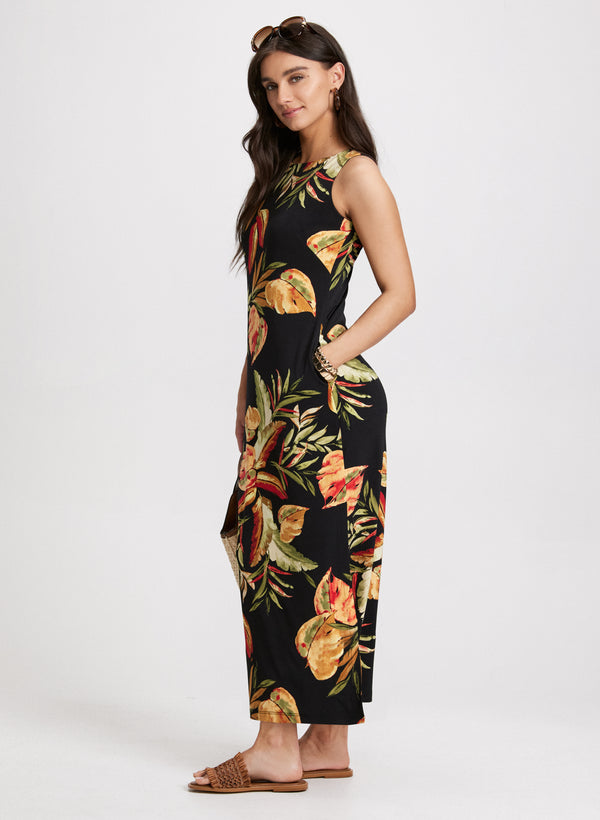 laura Tropical Print Maxi Dress