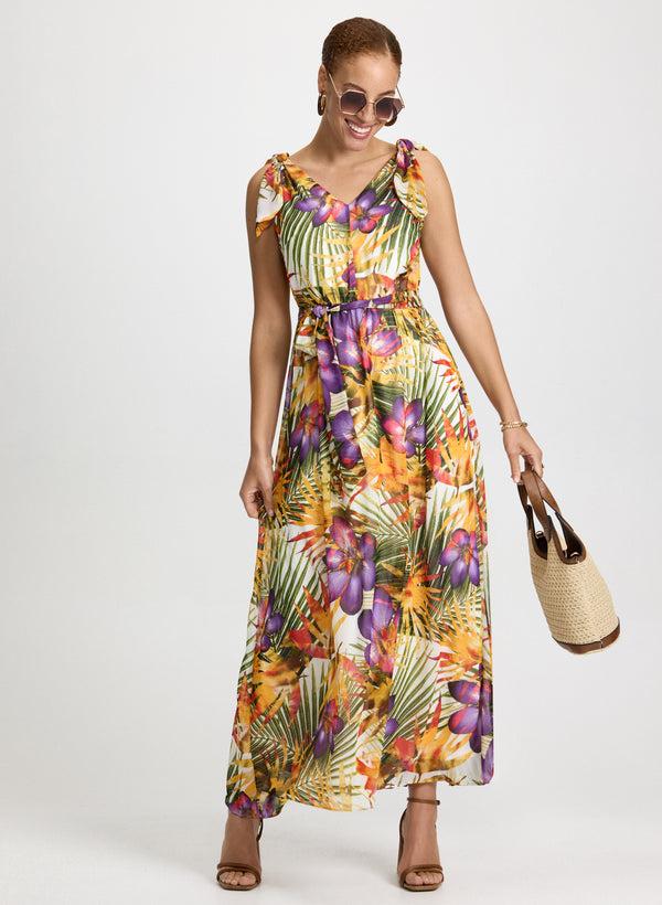 laura Tropical Print Maxi Dress