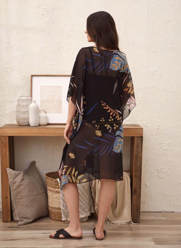 Laura Tropical Print Sheer Duster