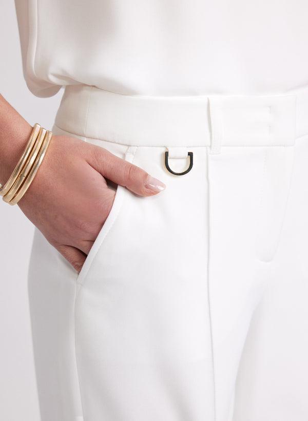 Laura Twill Straight-Leg Pants